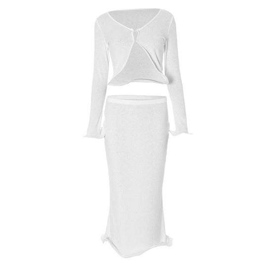 Damen festliches Ensemble mit enganliegendem Rock und elegantem Cardigan EB