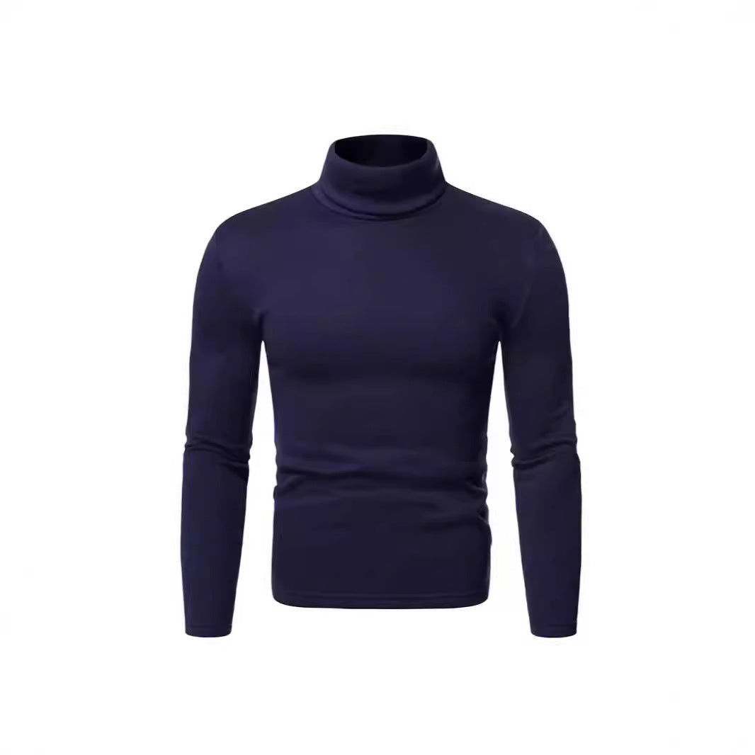 Herren Rollkragenpullover aus weichem Baumwollmix mit körperbetontem Schnitt EB