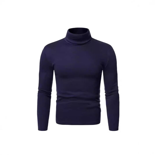 Herren Rollkragenpullover aus weichem Baumwollmix mit körperbetontem Schnitt EB