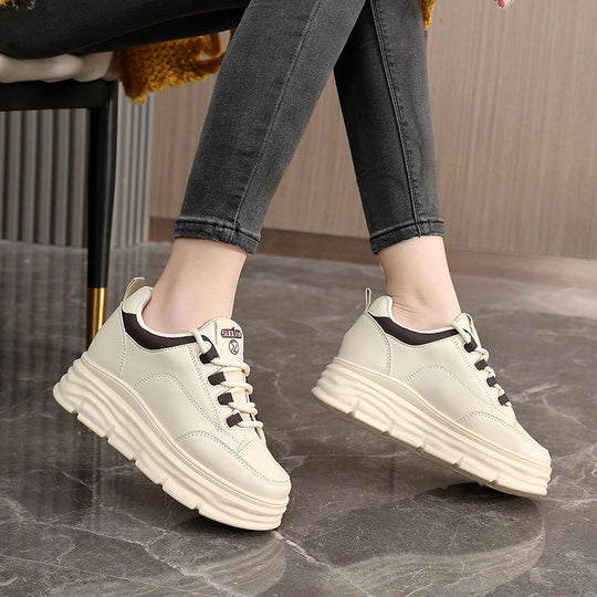 Damen Plattform Sneakers mit modischer Gummisohle und atmungsaktiver Oberkonstruktion EB