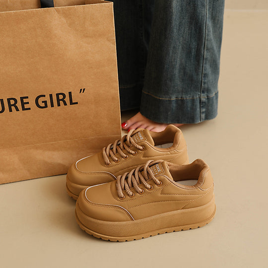 Damen Stilvolle und komfortable Sneakers mit dicker Laufsohle EB