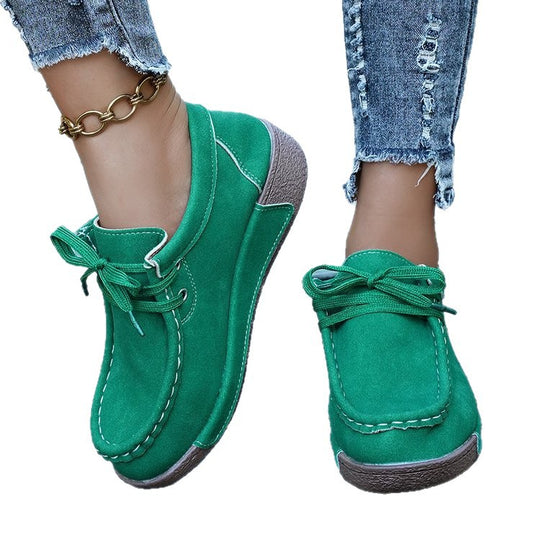 Damen bequeme Freizeitschuhe mit detailreichem Schnürdesign EB