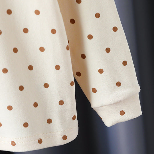 Mädchen Langarmshirt mit niedlichen Punkten und charmantem Applikationsdetail EB