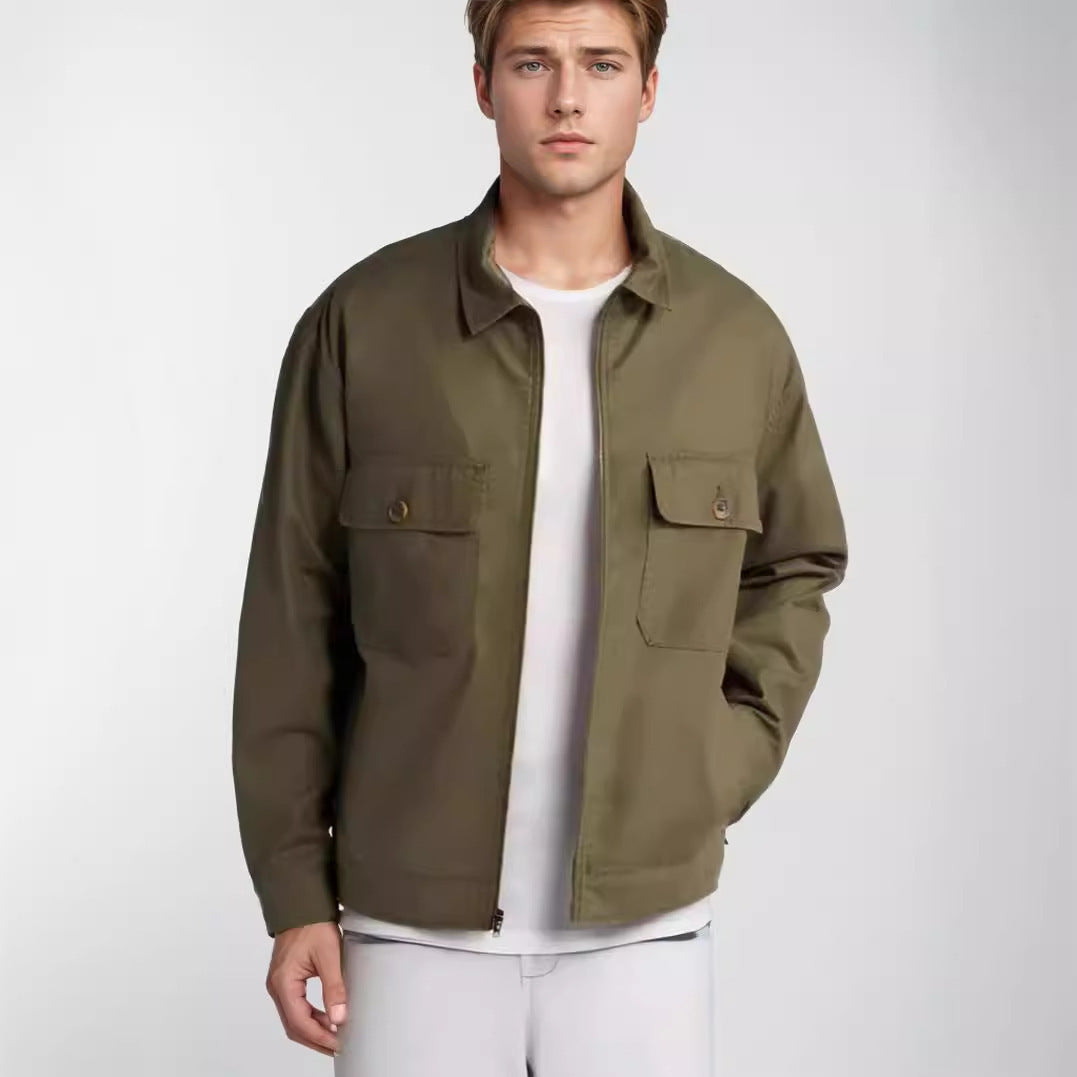 Herren lässige Utility-Jacke mit praktischen Brusttaschen EB