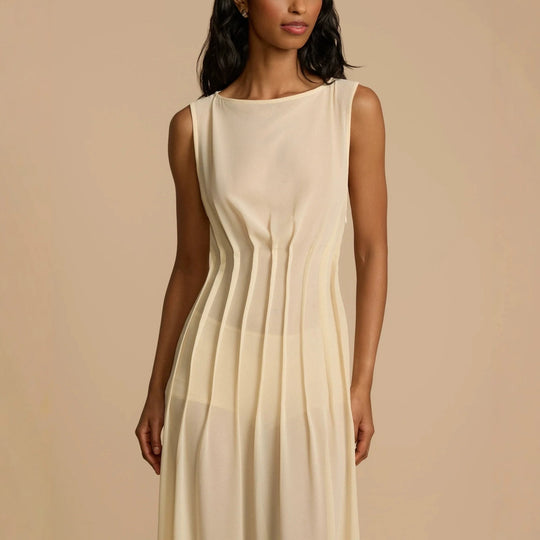Damen Langes Abendkleid mit raffinierten Falten EB