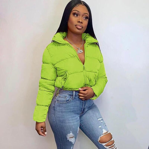 Damen modische Bomberjacke mit kurzem Schnitt und Steppdesign EB