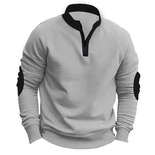 Herren Sweatshirt mit modischem Stehkragen und praktischem Reißverschluss EB