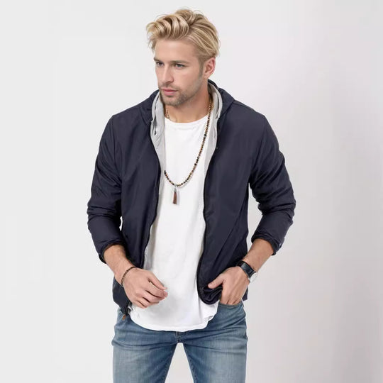 Herren leichte Übergangsjacke mit verstellbarer Kapuze EB
