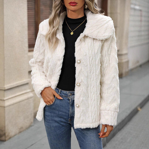 Damen kuschelige Cardigan-Jacke EB