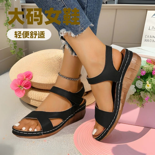 Damen bequeme Riemchen-Sandalen mit anatomischem Fußbett EB