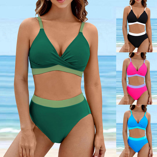 Damen Sportlicher Bikini mit modischem Wickeldesign EB