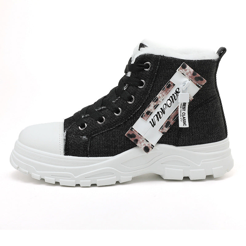 Damen hohe Sneaker mit warmem Innenfutter und robustem Profil EB