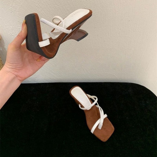 Damen elegante Slingback Sandalen mit präziser Riemchenführung EB