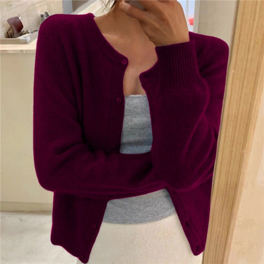 Damen kuschelige Strickjacke EB