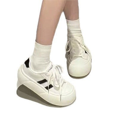 Damen modische Plattform Sneakers mit einzigartigem Schnürsystem EB