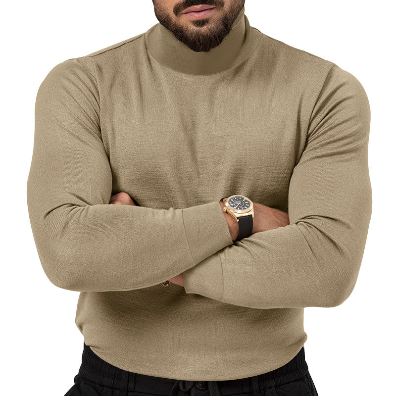 Herren Rollkragenpullover aus weichem Baumwollmix mit strukturierter Oberfläche EB