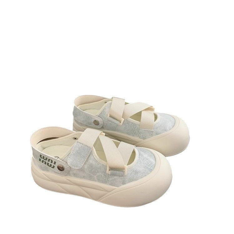 Damen Komfortable Slip-On Sandalen mit elastischen Riemen und dämpfender Sohle EB