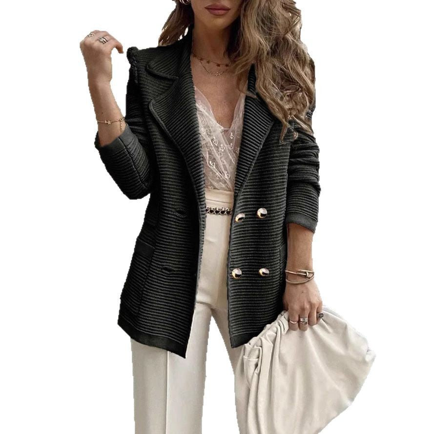 Damen geschneiderte Strickjacke mit doppelter Knopfleiste EB