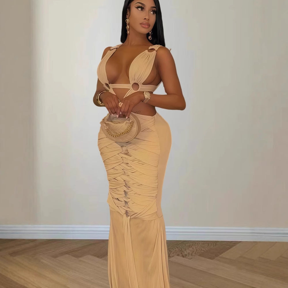 Damen Etuikleid mit raffinierten Cut-Out-Details und schimmerndem Finish EB