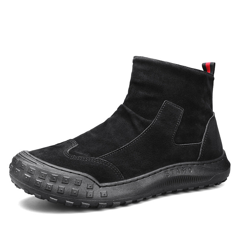 Damen modische Ankle Boots mit elastischem Einstieg und rutschfester Sohle EB
