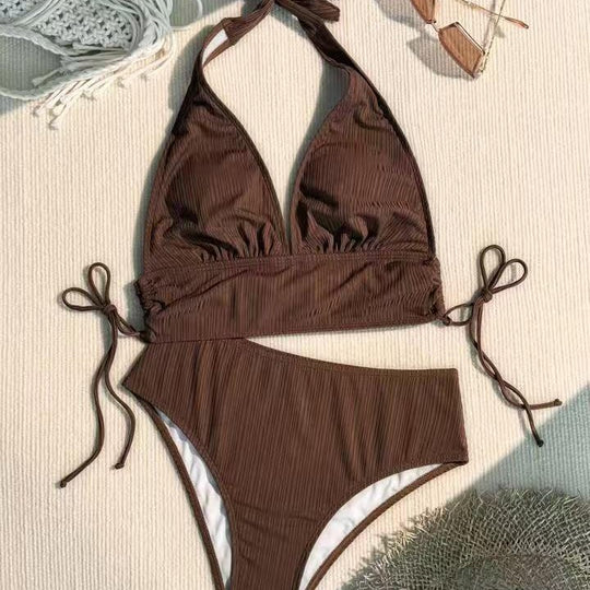 Damen Triangel-Bikini mit modischem Wickel-Design EB