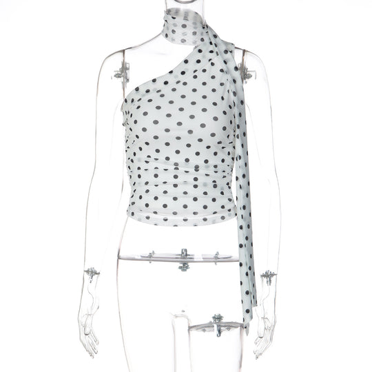 Damen Oberteil mit asymmetrischem Schnitt und stilvollem Leopardenmuster EB