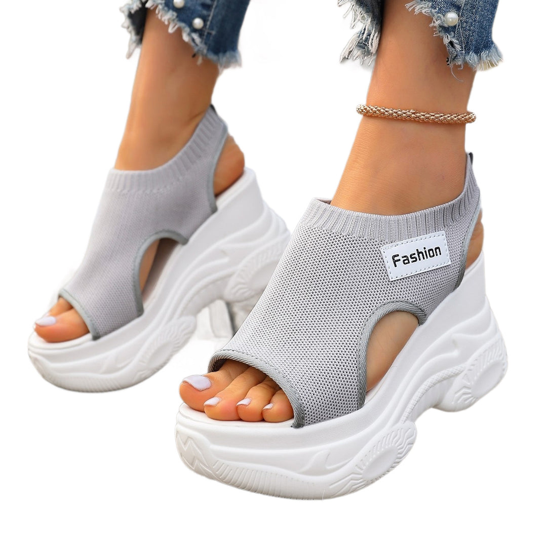 Damen Plateau-Sandalen mit atmungsaktivem Obermaterial und sportlicher Sohle EB