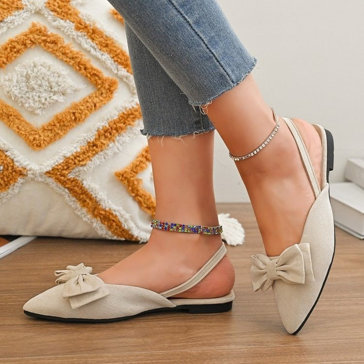 Damen Slingback-Mokassins mit dekorativem Schleifen-Detail EB