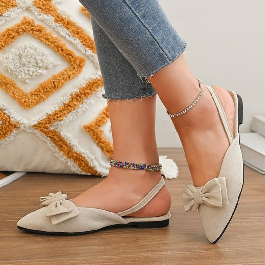 Damen Slingback-Mokassins mit dekorativem Schleifen-Detail EB