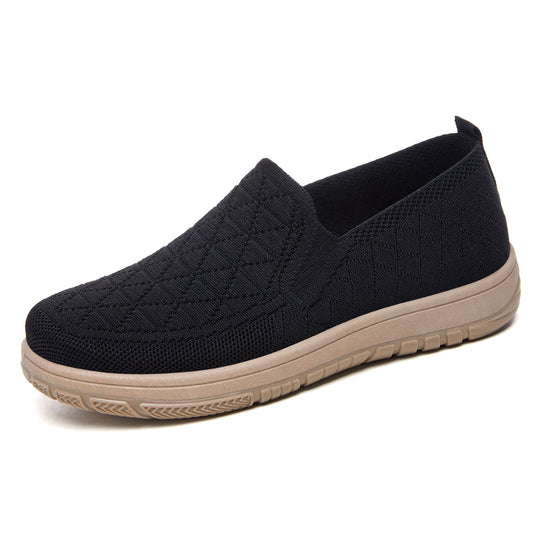 Damen Komfortable Slip-On Freizeitschuhe mit strukturiertem Obermaterial EB