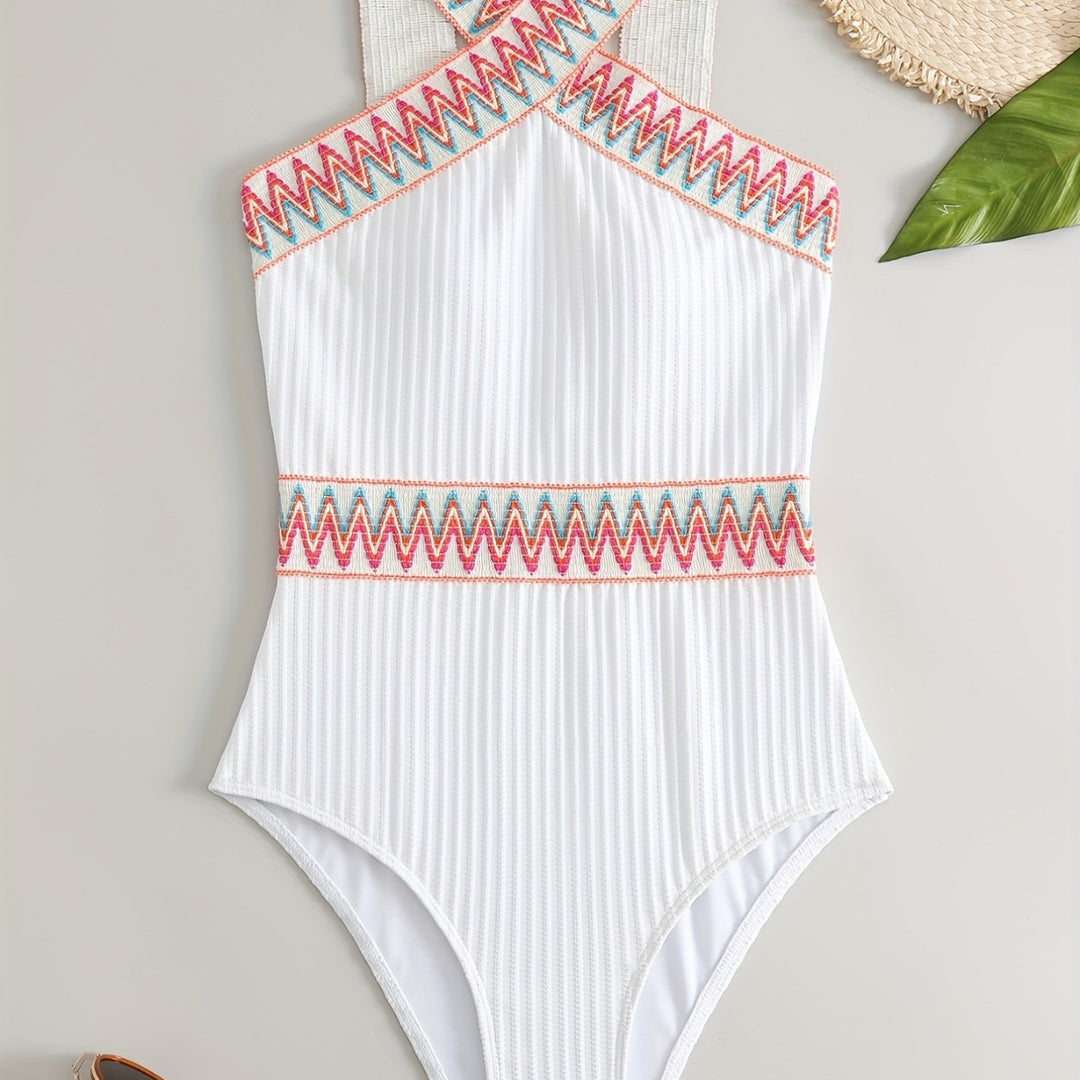 Damen Sportlicher Badeanzug mit hochgezogenem Taillenschnitt EB