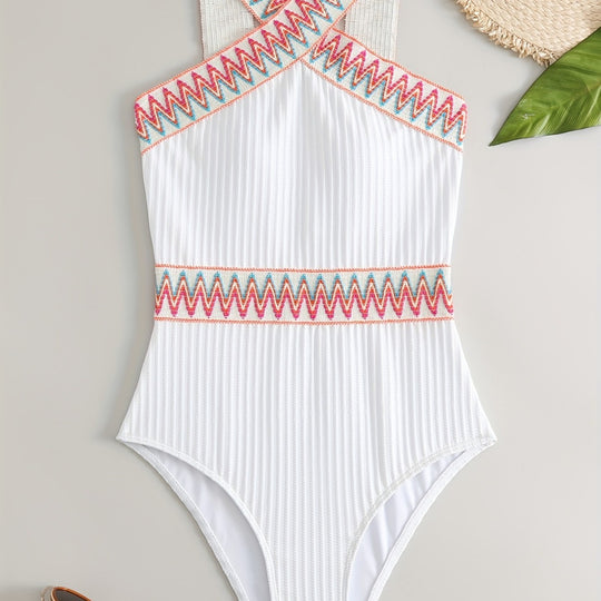 Damen Sportlicher Badeanzug mit hochgezogenem Taillenschnitt EB