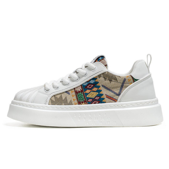 Damen modische Sneakers mit textilem Obermaterial und extravaganten Mustern EB