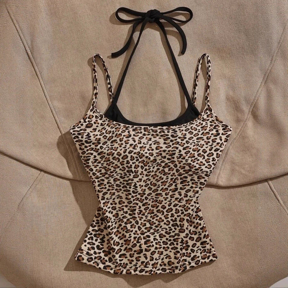 Damen Leichtes Oberteil mit Leopardenmuster EB