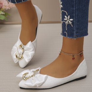 Damen Ballerinas mit eleganter Schleifen-Applikation und Schmuckdetails EB