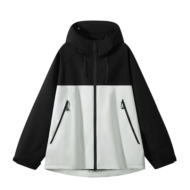 Herren elastische Softshell-Hoodiejacke mit ergonomischem Raglanschnitt, Zwei-Wege-Reißverschluss und verstellbaren Klettmanschetten EB