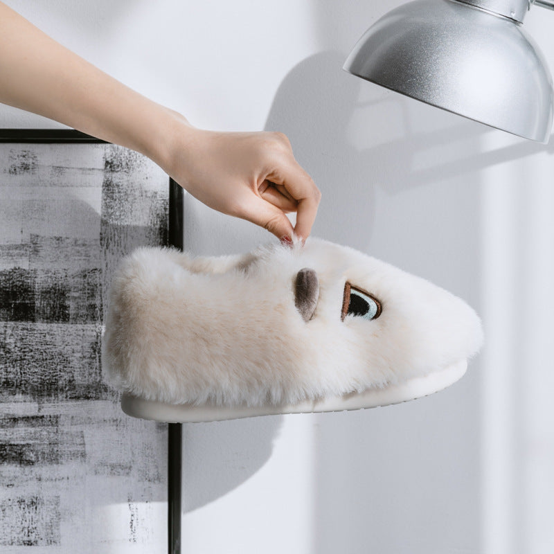 Damen Hausschuhe mit tierischem Motiv und weichem Fleece-Innenfutter EB