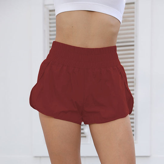 Damen Sportliche Laufshorts mit elastischem Bund und seitlichen Taschen EB
