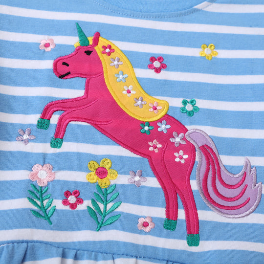 Mädchen Freizeitkleid mit süßem Einhorn-Design EB