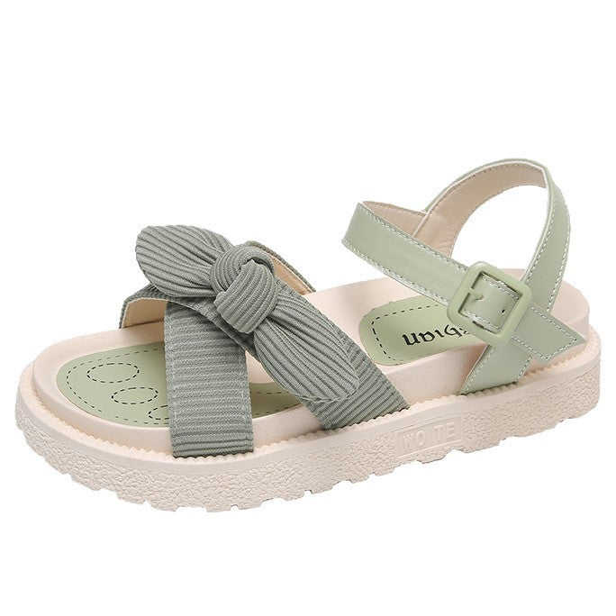 Damen Komfortable Sandalen mit dekorativem Schleifen-Detail EB