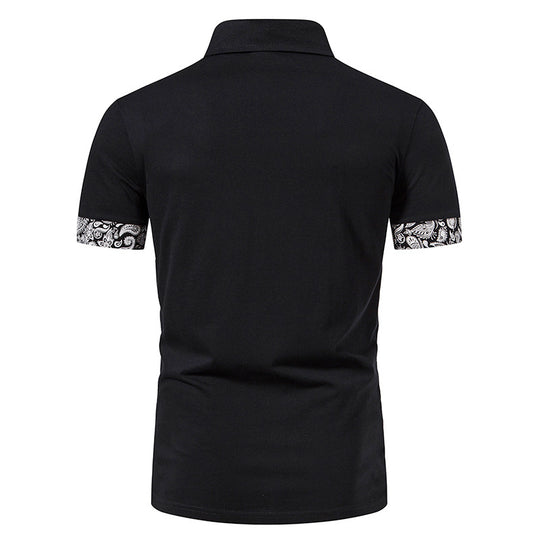 Herren Poloshirt mit modernem Paisleymuster und sportlichem Schnitt EB