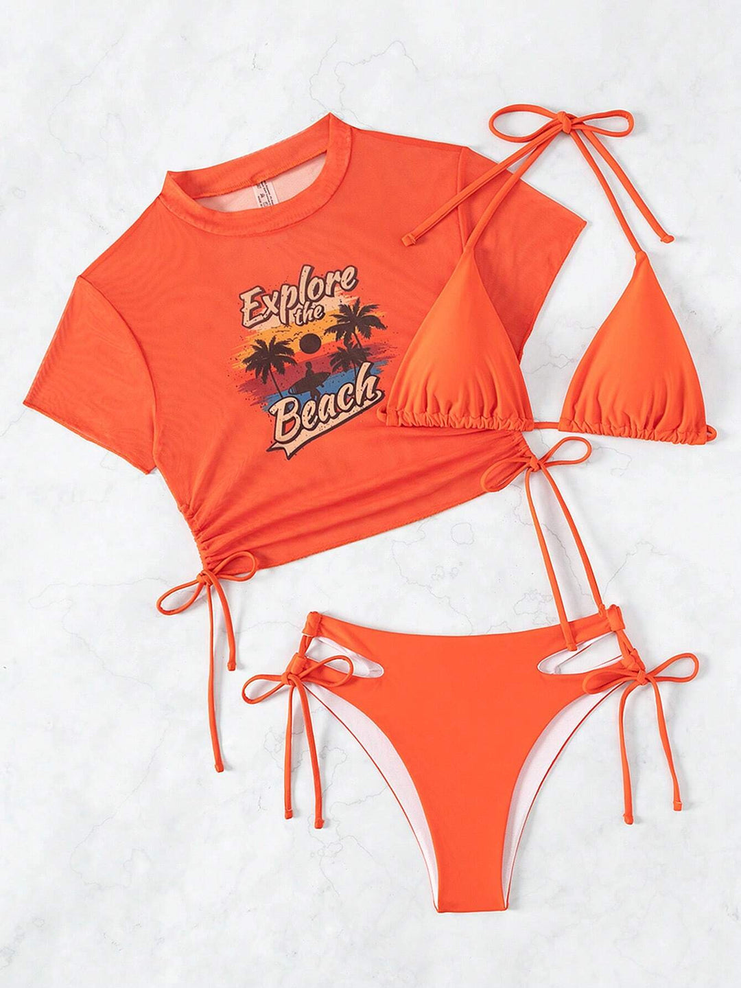 Damen Set mit Crop-Top und Triangel-Bikini EB