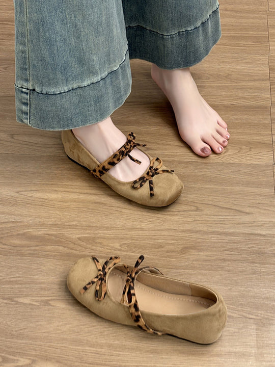 Damen Ballerinas mit süßem Katzenohren-Design und verspieltem Bindeband EB