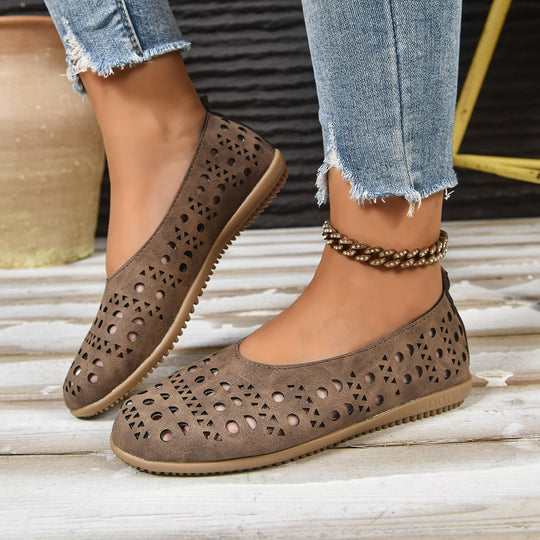 Damen Komfortable Ballerinas mit filigranem Schnitt EB