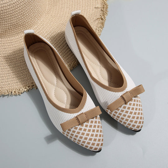 Damen spitze Ballerinas mit dekorativem Schleifen-Detail EB