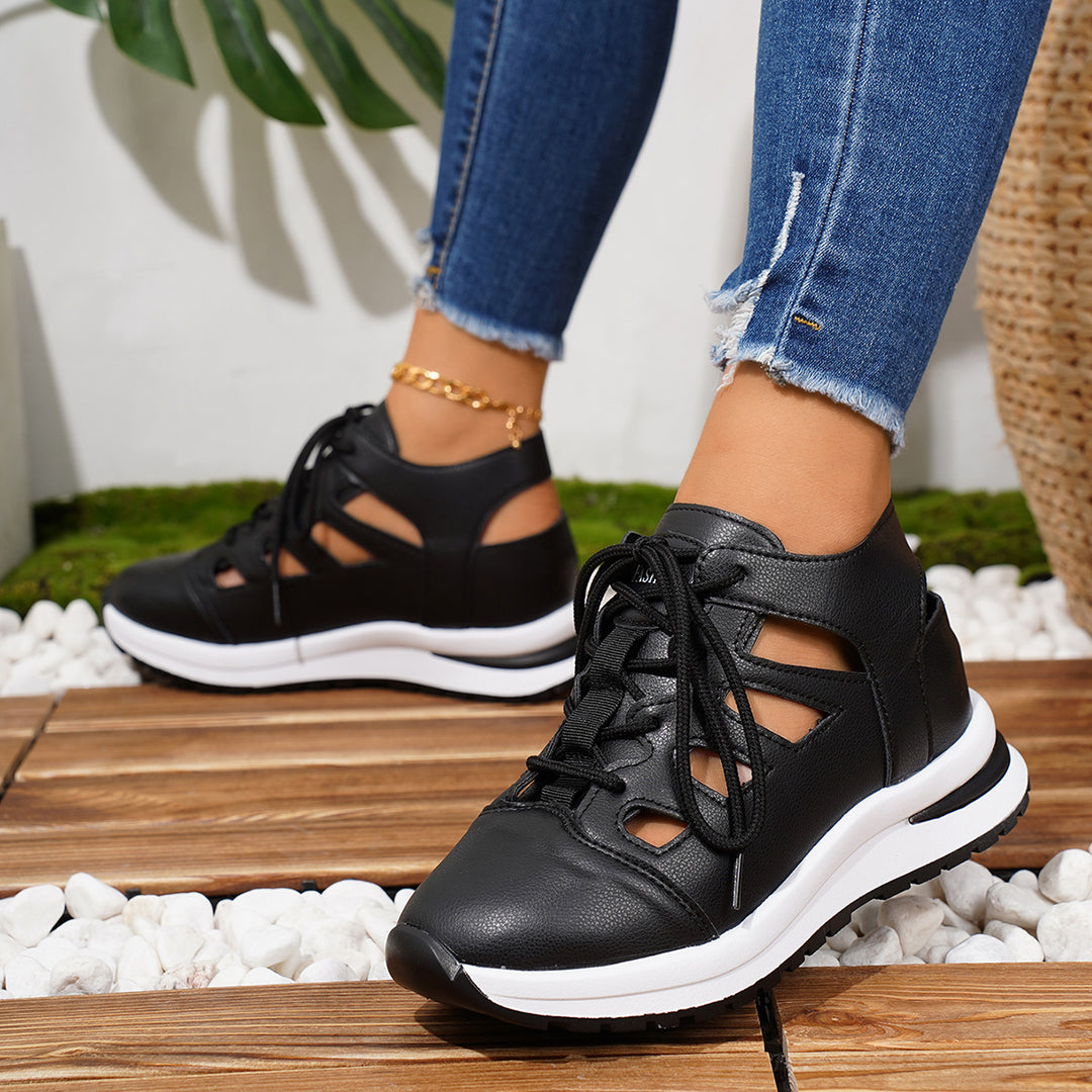 Damen Komfortable Sneaker mit atmungsaktiver Netzstruktur und elegantem Design EB