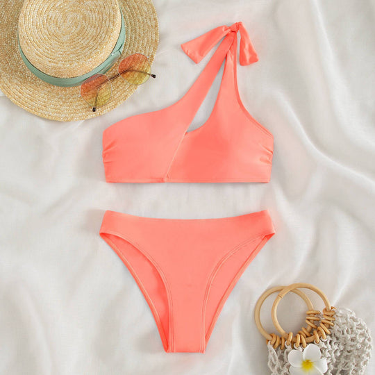 Damen asymmetrischer Bikini mit modischen Cut-Outs EB