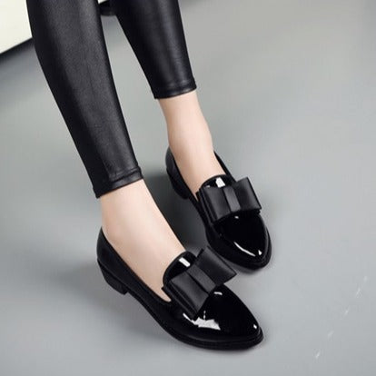 Damen Elegante Ballerinas mit großem Schleifendetail EB