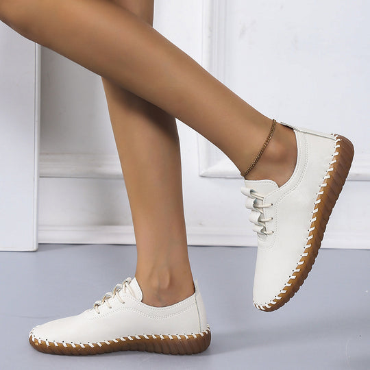 Damen bequeme Schnürschuhe aus atmungsaktivem Kunstleder EB