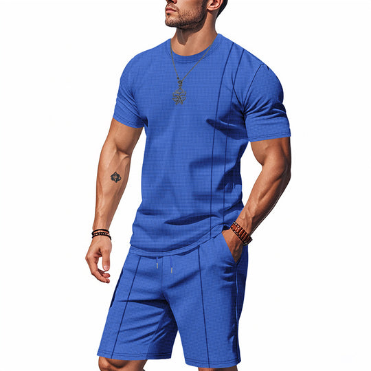 Herren lässiges Freizeit-Set mit kurzem Oberteil und Shorts EB